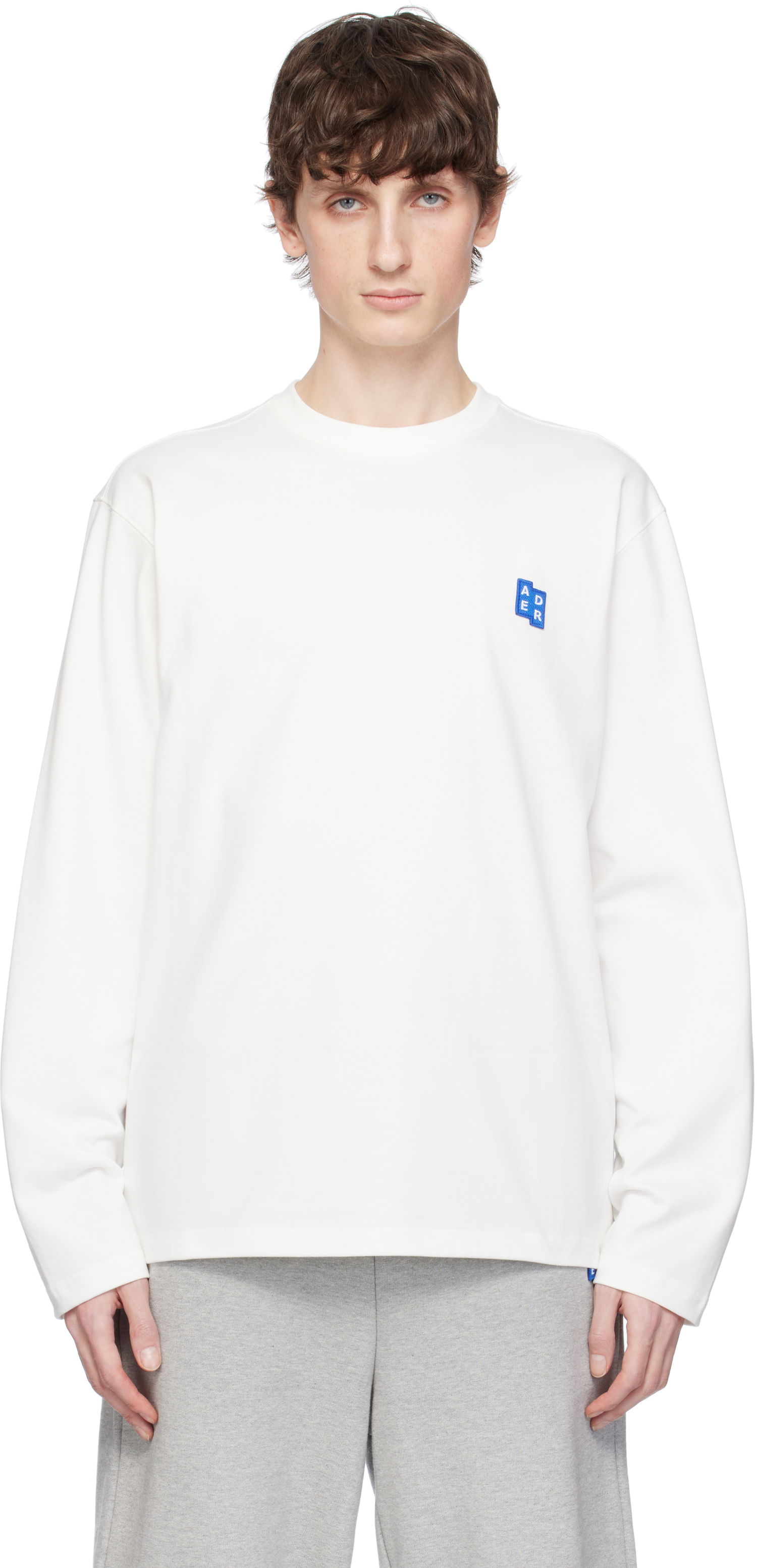 Pleteni pulover ADER ERROR ADER error Sig; TRS Tag 01 Long Sleeve T-Shirt Bela | BO42FYTS0201OW, 0
