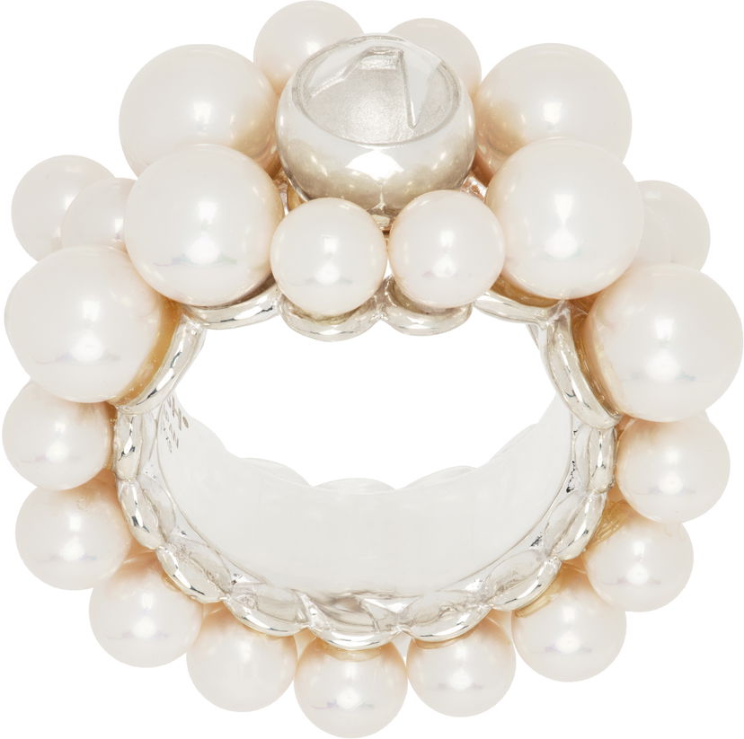 Prstan Ambush AMBUSH Pearl Mix Ring Bela | BWOC005F24SIL0017200