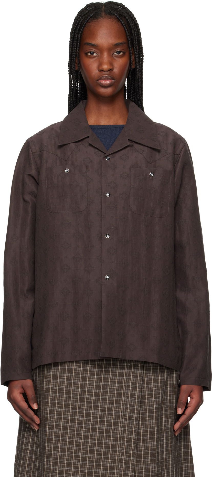 Srajce Needles Needles Cowboy One-Up Shirt Rjava | QV254