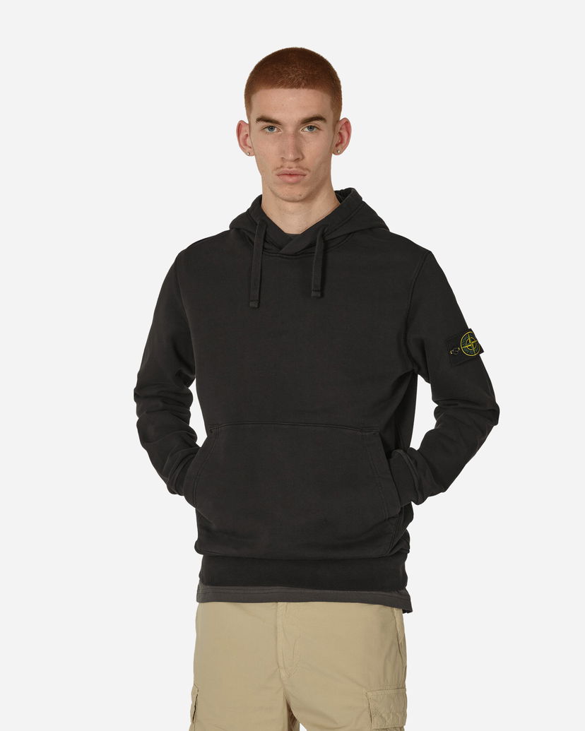 Pulover Stone Island Garment Dyed Hooded Sweatshirt Črna | 801564151 A0029