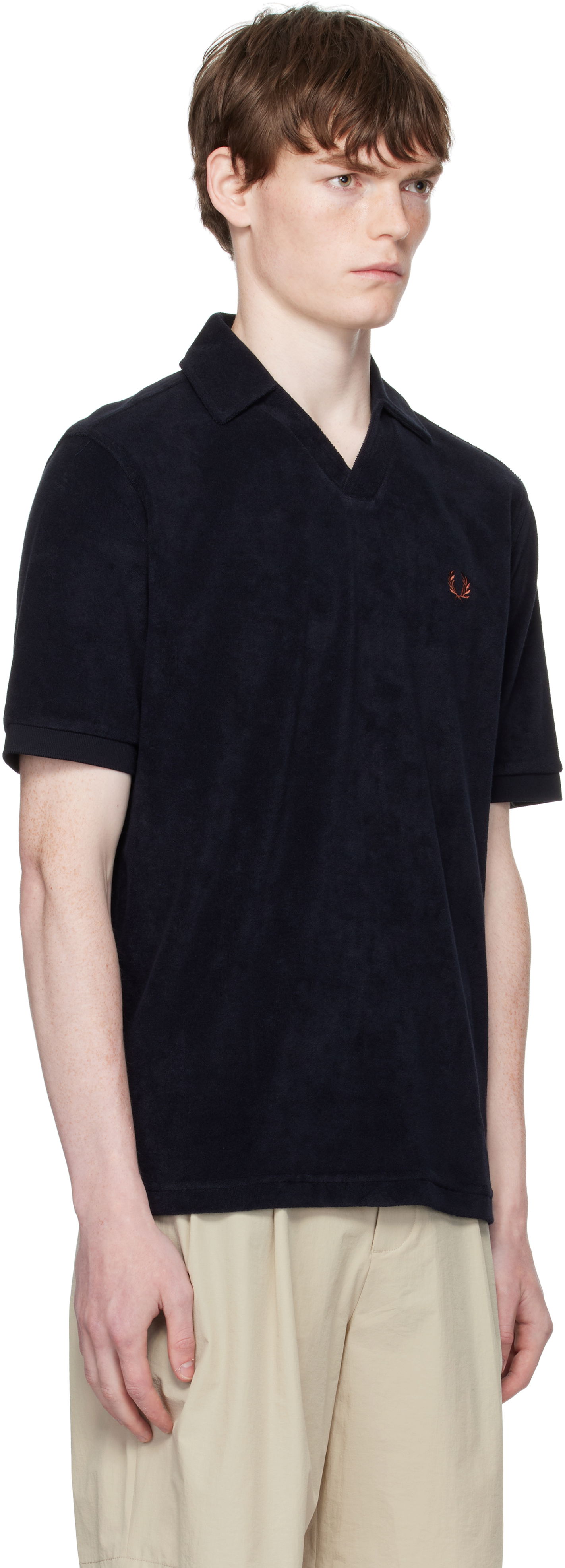 Polo majica Fred Perry Fred Perry Open Collar Towelling Polo Črna | M7830, 1