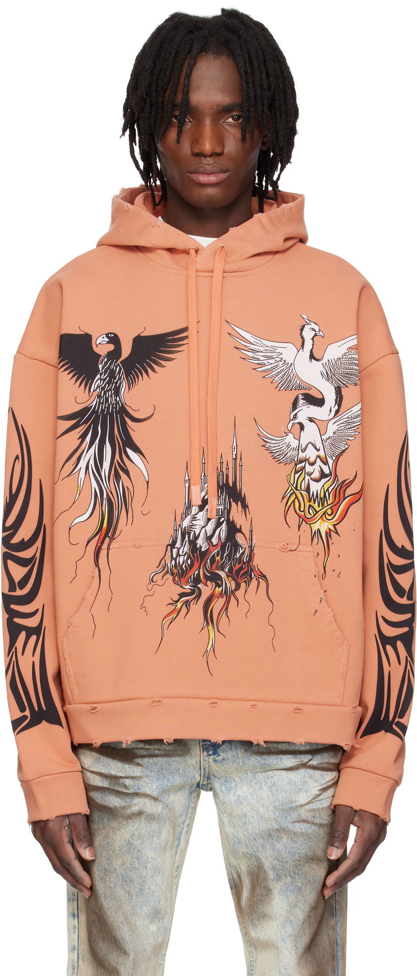 Pulover Who Decides War Who Decides War Nefarious Winged Graphic Hoodie Oranžna | 1110400004SS25