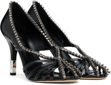 Superge in čevlji CHLOÉ Chloé Leonie Crystal-Embellished Slingback Heels Črna | CHC25S07LPP, 3