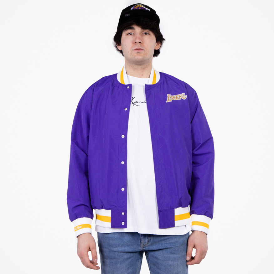 Jakna Mitchell & Ness 75th Anniversary Warm Up Jacket Los Angeles Lakers Lila | OJBF1201-LALYYPPPDKPR, 0