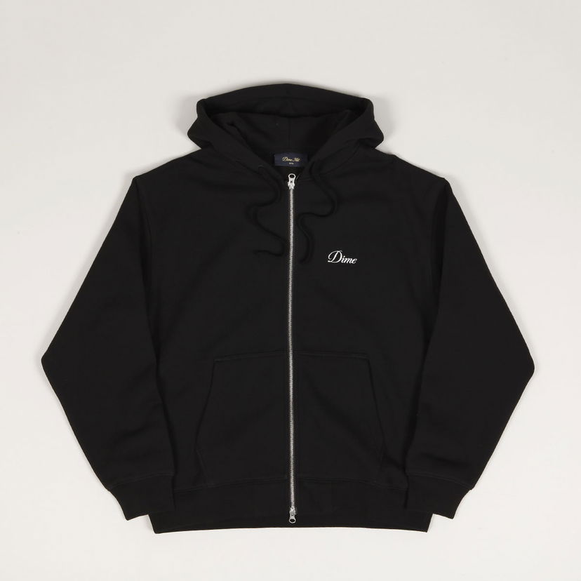 Pulover Dime Dime Cursive Zip Hoodie Črna | DIME2SP2547BLK