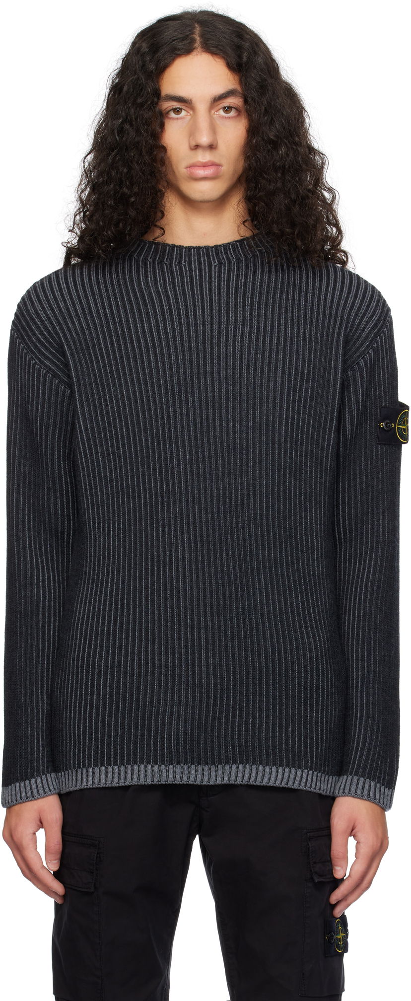 Pleteni pulover Stone Island Vanisé Full Rib RWS Wool Sweater by Stone Island Črna | 8115532C1