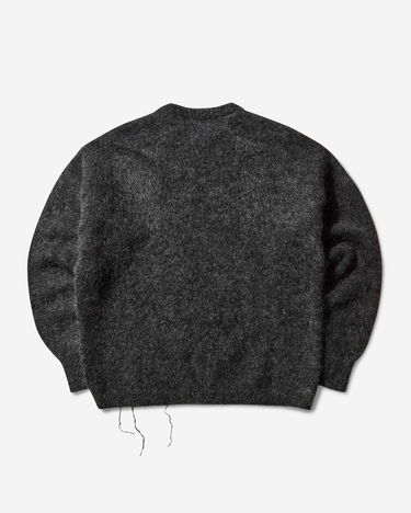 Pleteni pulover ROA Dropstitch Mohair Knit Crewneck Sweater Črna | RBMW0522YA76 ANT0001, 2