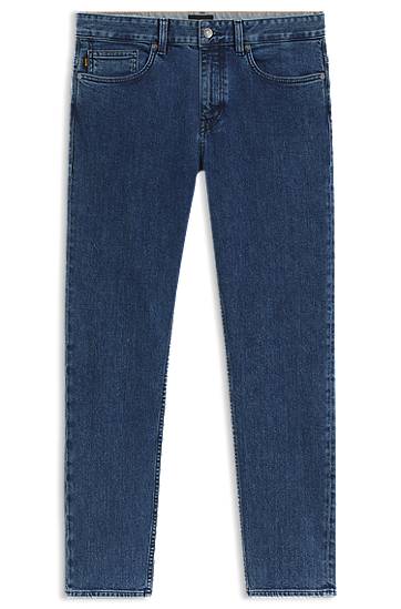 Kavbojke BOSS Delaware Slim-Fit Comfort-Stretch Jeans Modra | 50544629