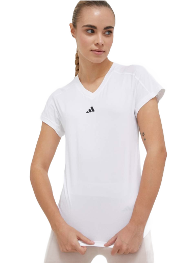 Majica adidas Performance AEROREADY Train Essentials Minimal Branding V-Neck Tee Bela | HR7878