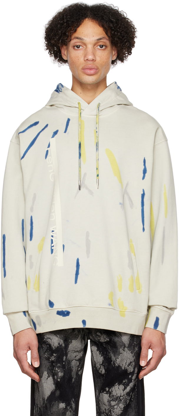 Pulover Feng Chen Wang Feng Chen Wang Tie-Dye Hoodie Bela | FMF14HD06W