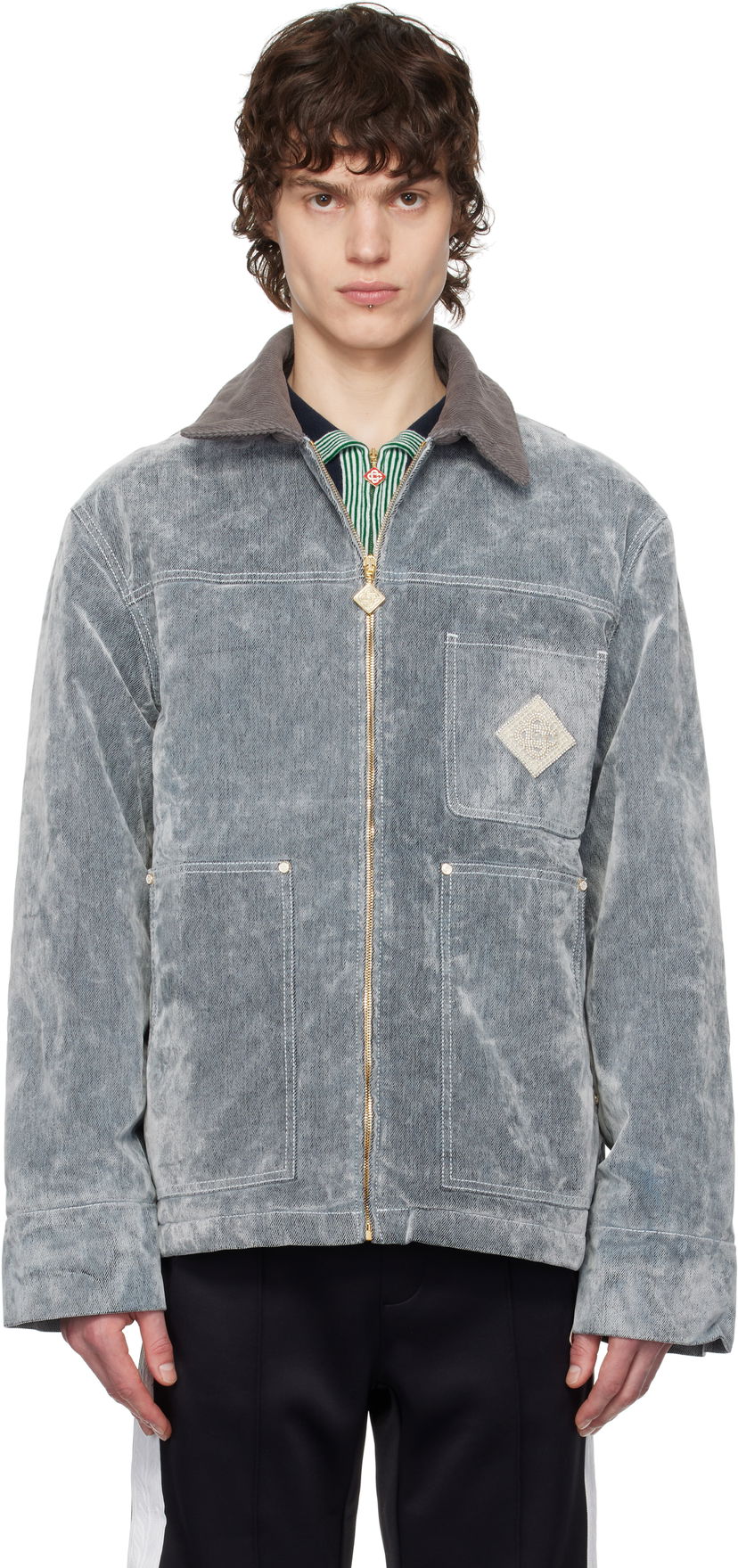 Jakna Casablanca Casablanca Peach Texture Jacket Siva | MPS25-JK-335-01