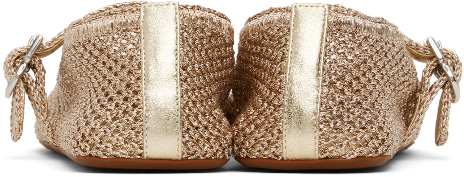Obleke Alaïa ALAÏA Open Knit Ballerina Flats Bež | AA3A029TK047, 1