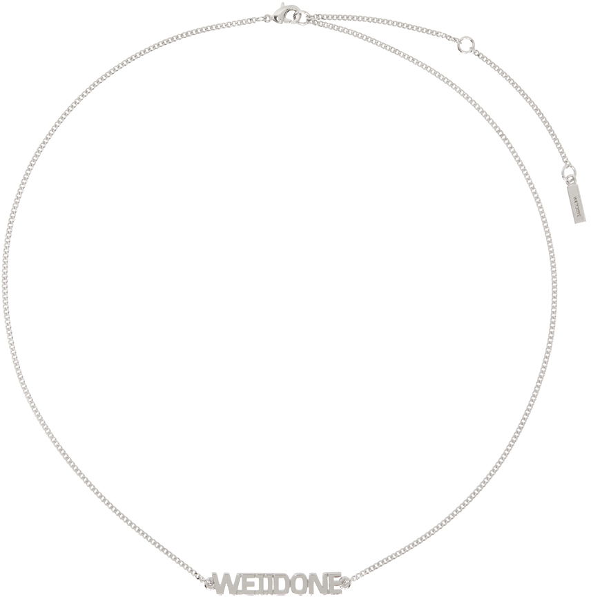 Ogrlica We11done We11done Lettering Pendant Necklace Kovinski | WD-AJ2-24-560-U-SV, 0