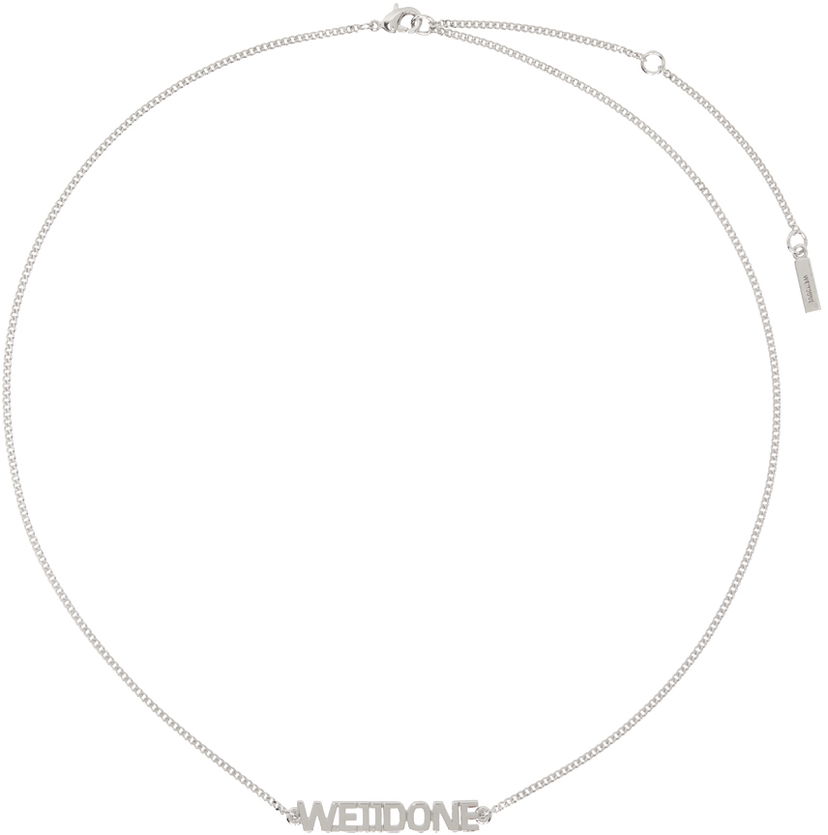 Ogrlica We11done We11done Lettering Pendant Necklace Kovinski | WD-AJ2-24-560-U-SV
