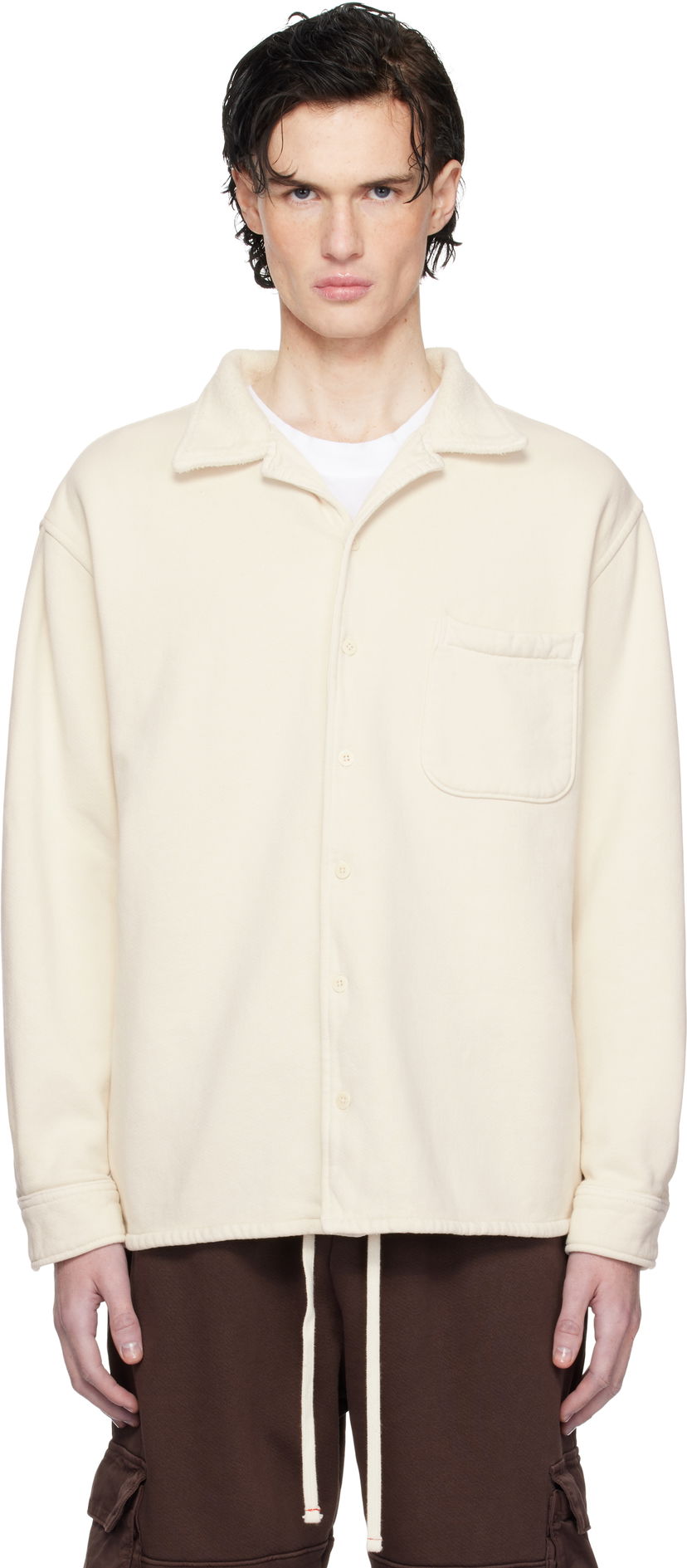 Srajce LES TIEN Heavyweight Long Sleeve Shirt Bež | CF-1101