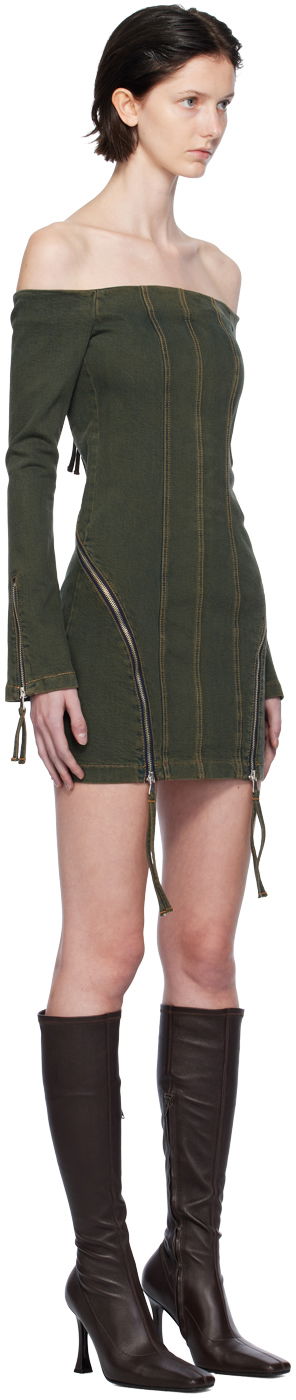 Obleke Blumarine Off-The-Shoulder Denim Minidress Zelena | A344J036A, 1