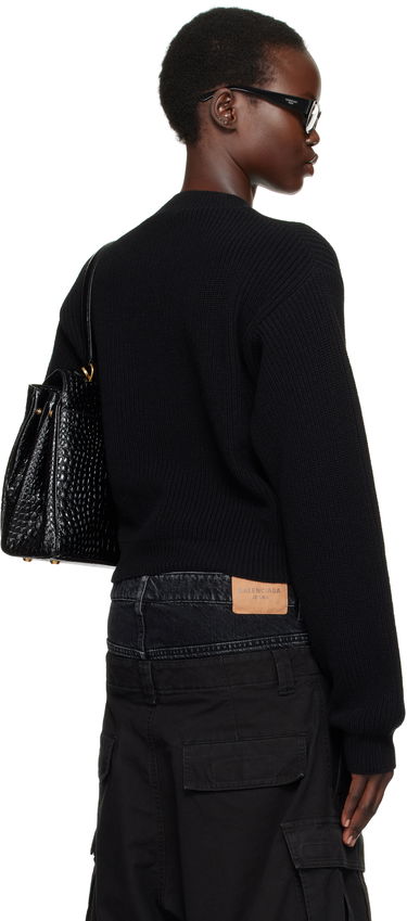 Cargo hlače Balenciaga Cropped Wool Sweater Črna | 808444 T1703, 2