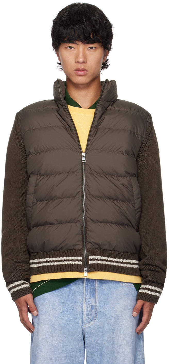 Jakna Moncler Brown Paneled Down Cardigan Rjava | J20919B00001M1509