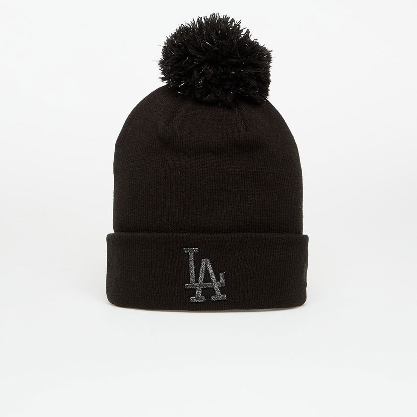 Beanie New Era Los Angeles Dodgers MLB Knit Medium Metallic Bobble Beanie Črna | 60691350