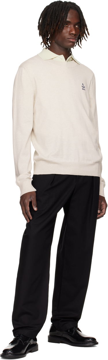 Pleteni pulover A.P.C. A.P.C. Gabin Anchor Logo Knit Sweater Bež | COGDK-H23412, 3