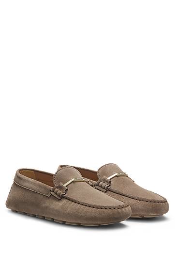 Oblačila in dodatki BOSS Suede Moccasins with Driver Outsole Bež | 50548657