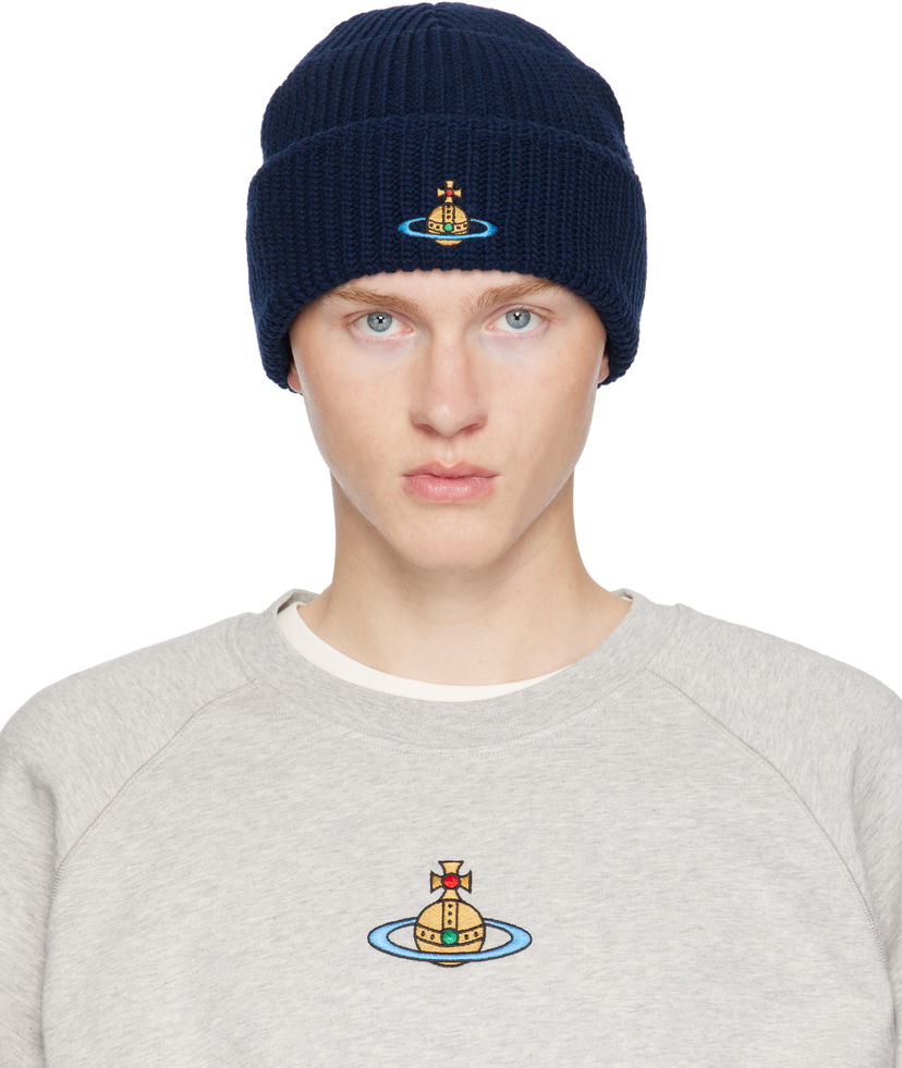 Beanie Vivienne Westwood Beanie With Logo Mornarica | 8102000A-K004B-