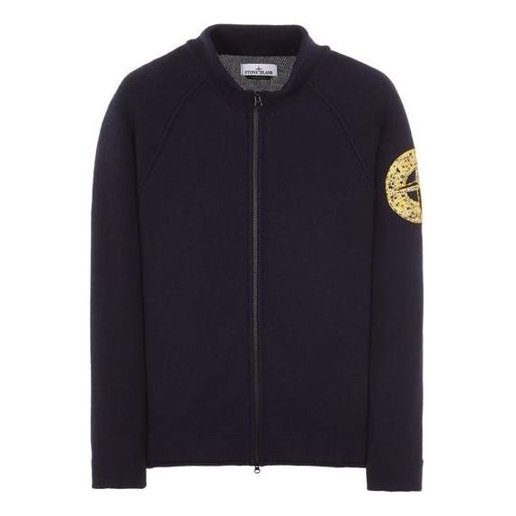 Pleteni pulover Stone Island Stone Island Men's Zip-Up Cardigan Sweater Modra | 7715551A4-V0020