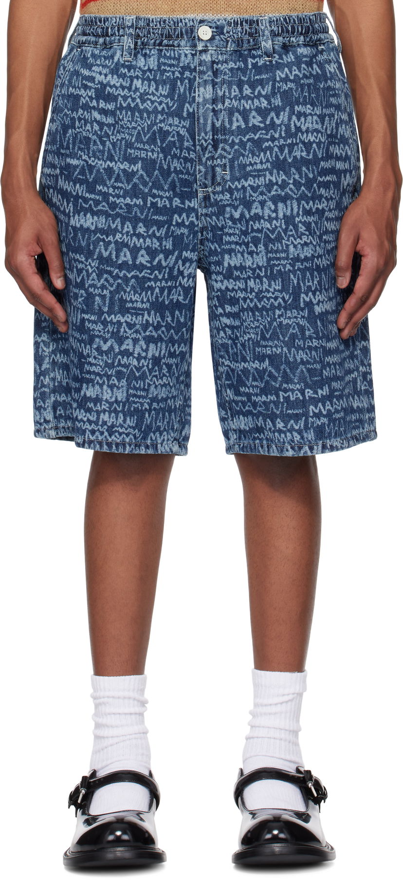 Kratke hlače Marni Marni Bleached Lasered Denim Shorts Modra | PUJU0070A0 USCX38