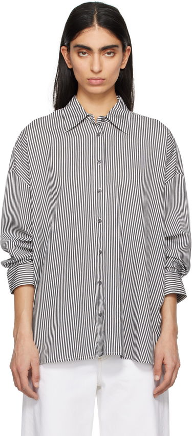 Srajce AGOLDE AGOLDE Roux Striped Button-Down Shirt Bela | A7354-1790, 0
