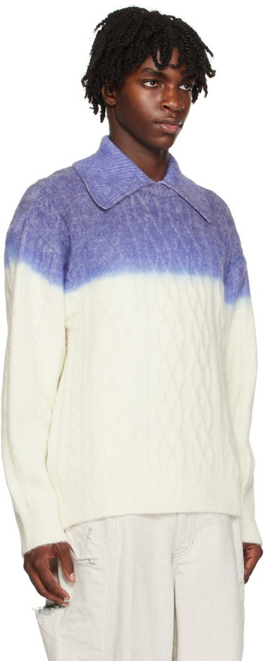 Pleteni pulover ADER ERROR Gradient Oversized Polo Sweater Modra | BMADFWKT0101IV, 1