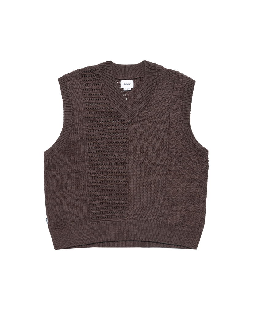 Pleteni pulover OBEY Obey Garret Knitted Sweater Vest Rjava | 151000097-JVA