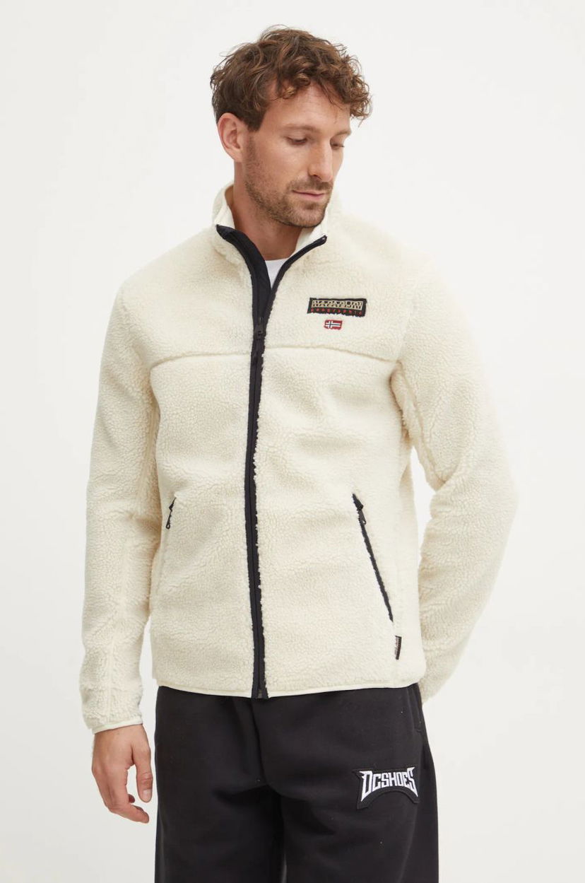 Pulover Napapijri Sherpa Fleece Full Zip Jacket Bela | NP0A4IA9N1J1