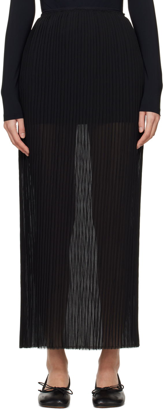 Krila Maison Margiela MM6 Sheer Maxi Skirt Črna | S52MI0009 S78565