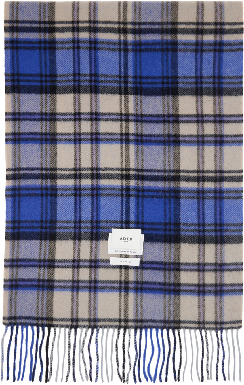Šala ADER ERROR Plaid Muffler Scarf Modra | BMADFWAC0401BL, 0
