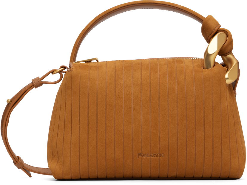 Torbica JW Anderson Suede-Effect Paneled 'The JWA Small Corner' Bag Rjava | HB0758-LA0375