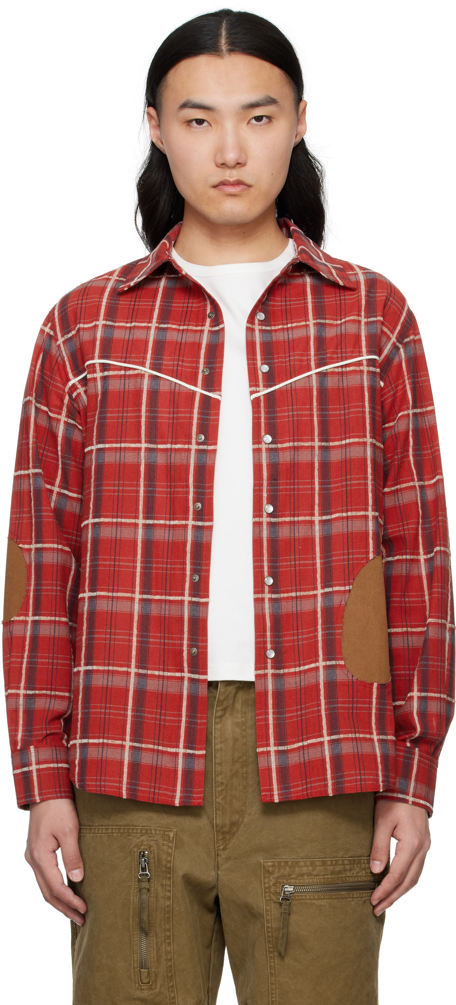 Srajce Andersson Bell Andersson Bell Noah Patch Check Shirt Rdeča | atb1238m, 0