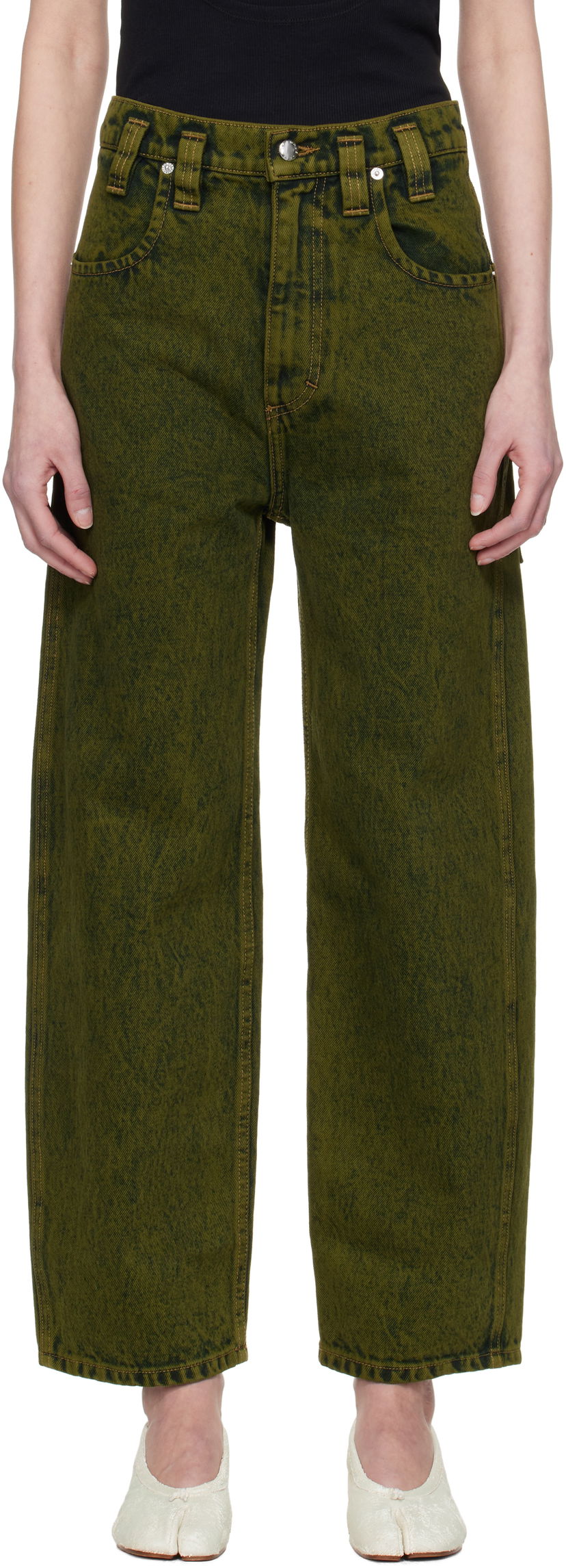 Kavbojke Eckhaus Latta Eckhaus Latta Baggy Jeans Zelena | 555-EL-PS25-B -