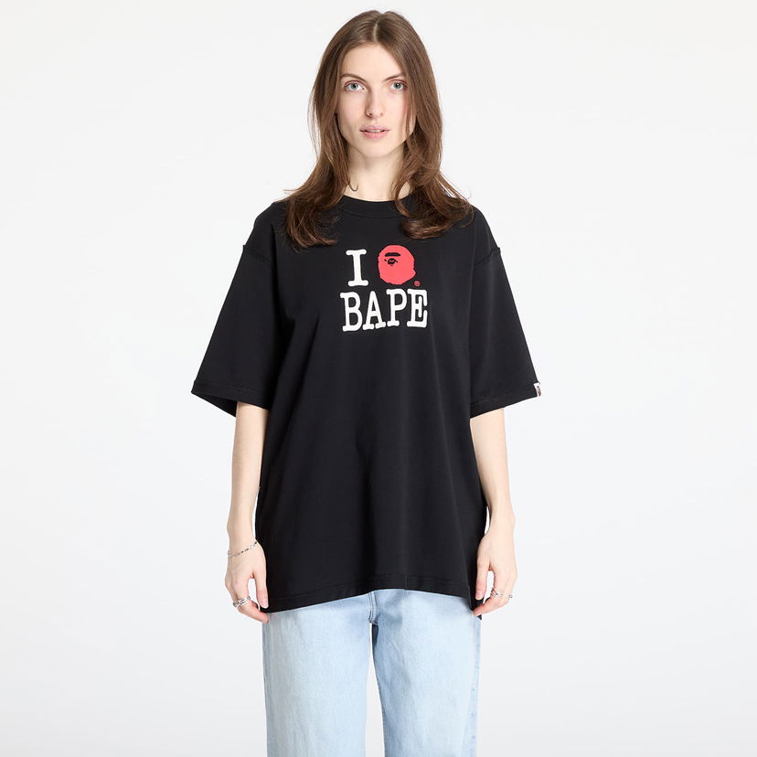 Majica BAPE A BATHING APE Bape Logo Inside Out Relaxed Fit Tee Črna | 001CSL301352MBLK