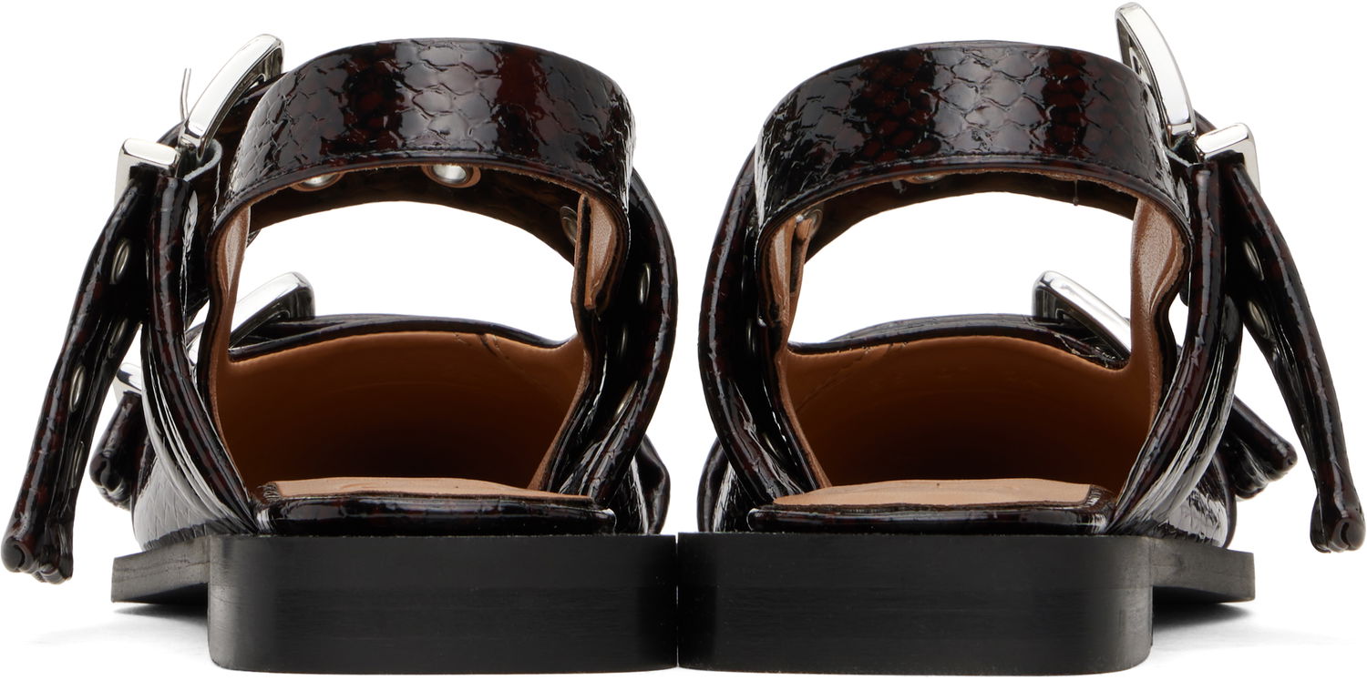 Pasovi GANNI GANNI Snake Buckle Flats Rjava | S2951, 1