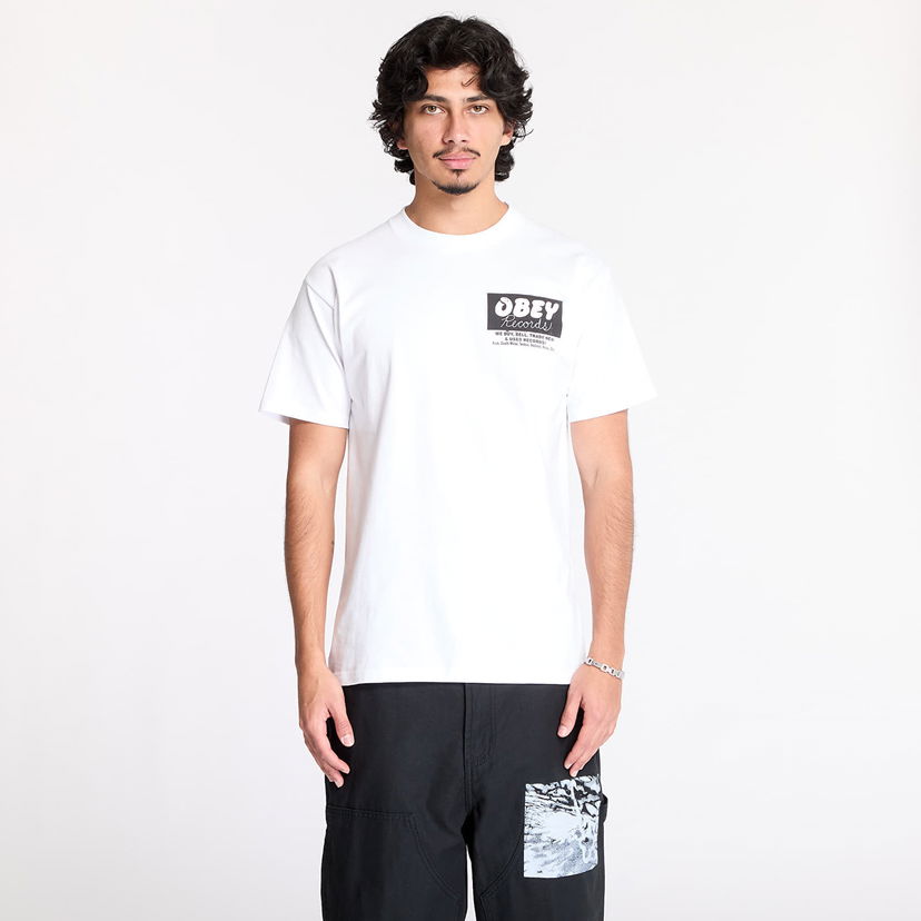 Majica OBEY Records T-Shirt White Bela | 165263981-WHT