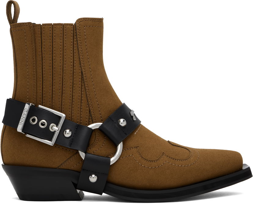 Superge in čevlji GANNI GANNI Low Cut Western Chelsea Boots Rjava | S2747