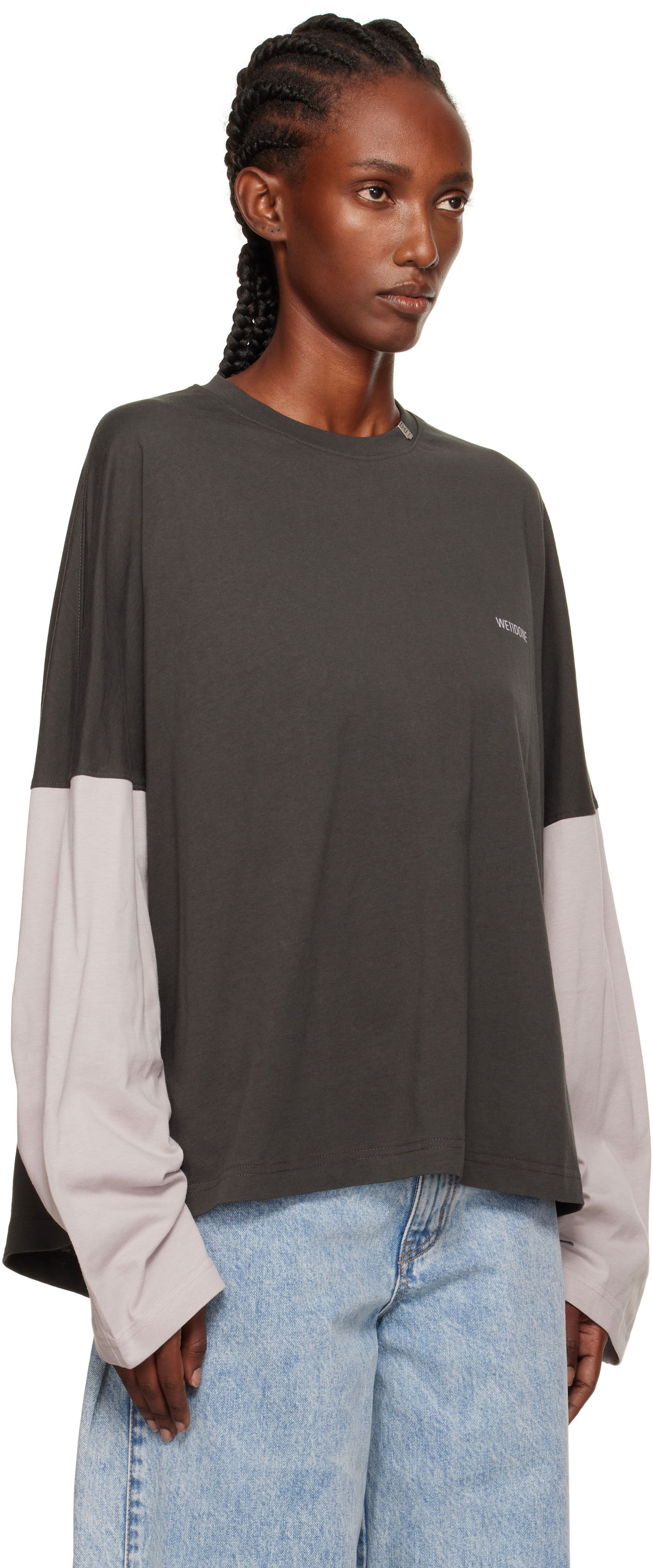Majica We11done Coding Long-Sleeved Layered T-shirt Večbarvna | WD-TT2-25-736-U-GY, 1