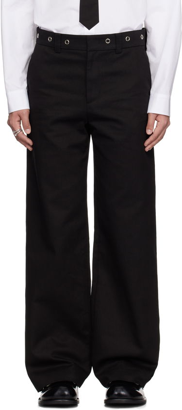 Hlače We11done We11done Eyelet Detailed Trousers Črna | WD-PT0-25-269-M-BK, 0