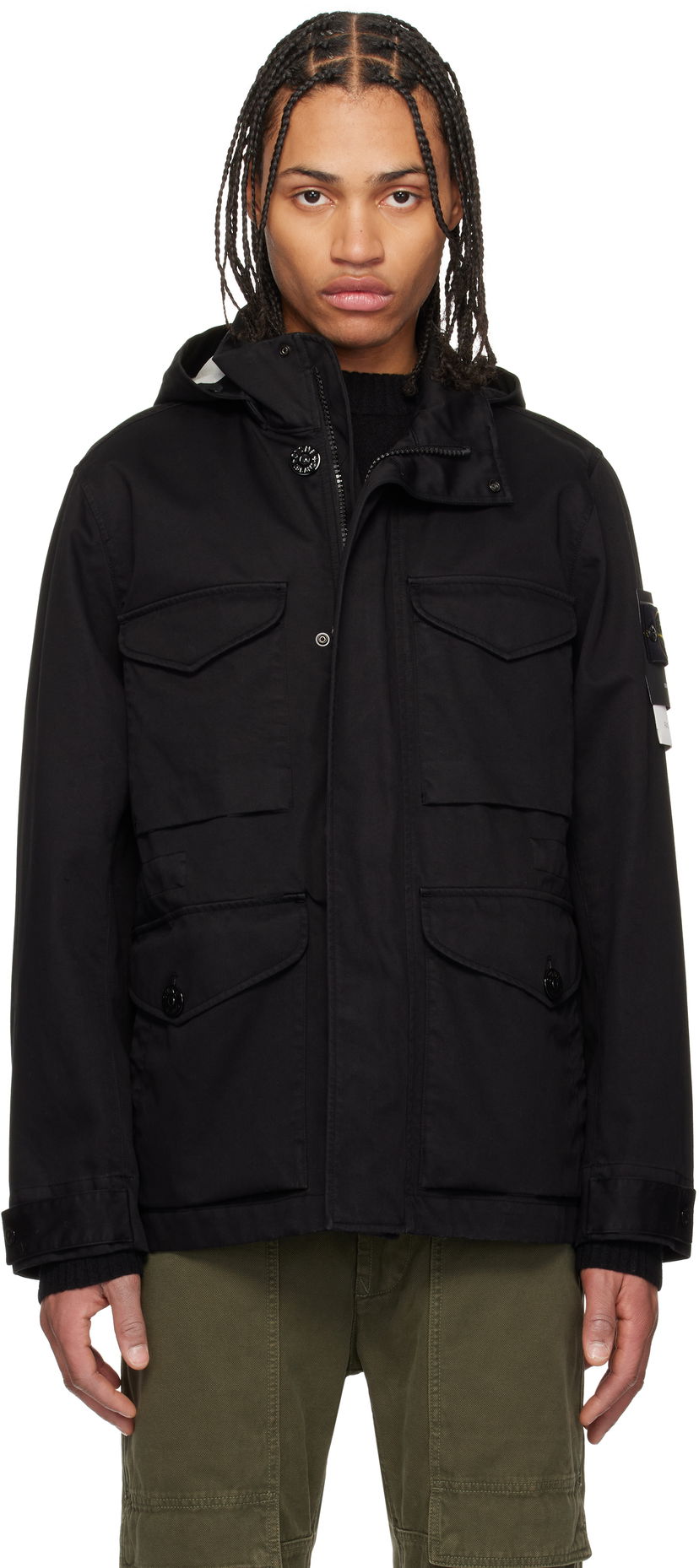 Parka Stone Island Stone Island Field Raso Gommato 3L Jacket Črna | K1S15 4100064 S0034
