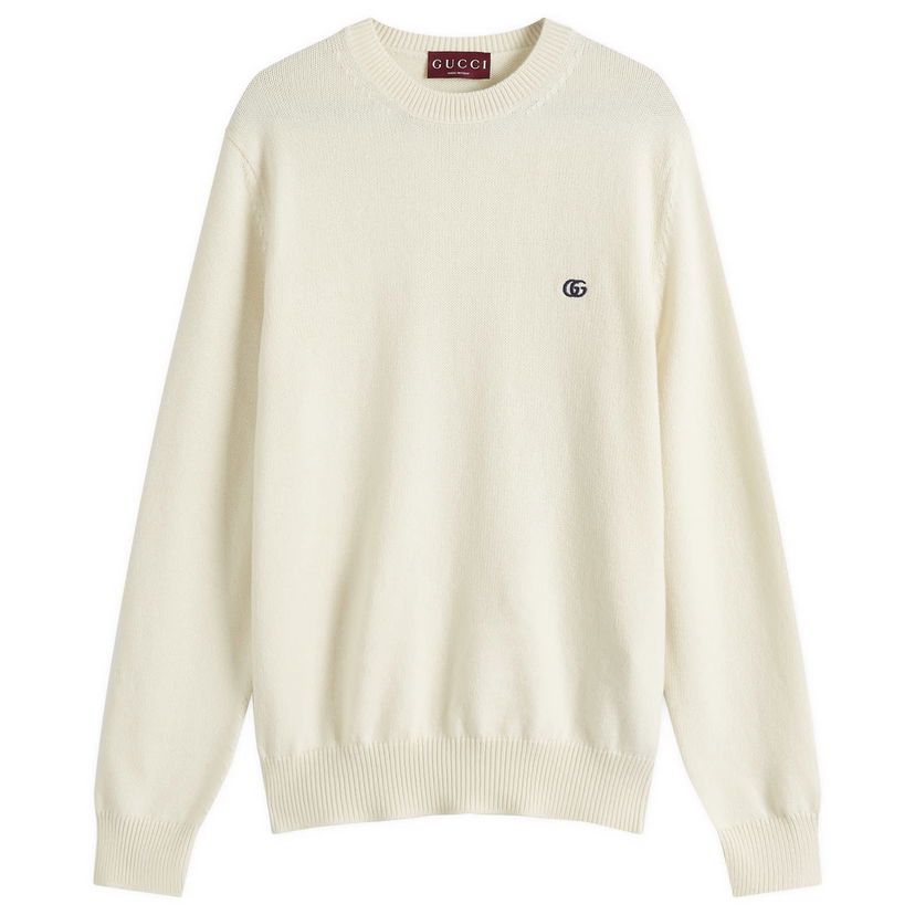 Pleteni pulover Gucci Gucci Men's Crew Knit, Large Bela | 815007-XKEK4-9692