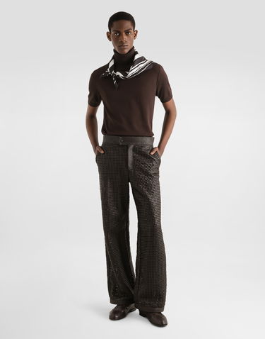 Pleteni pulover Dolce & Gabbana Dolce & Gabbana Short-Sleeved Turtleneck Top Rjava | GXW49TJBCFVM3977, 1