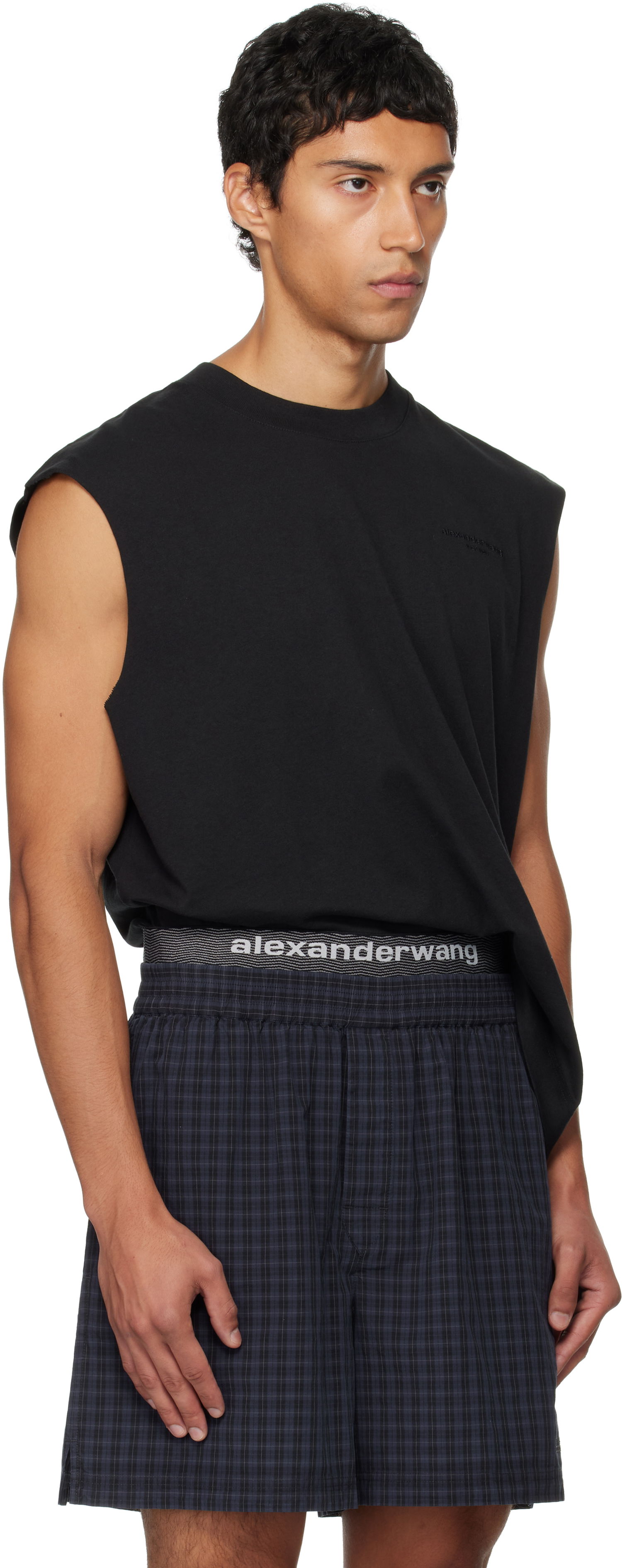 Majica brez rokavov Alexander Wang Alexander Wang Muscle Tank Top Mornarica | 6CC3251105, 1