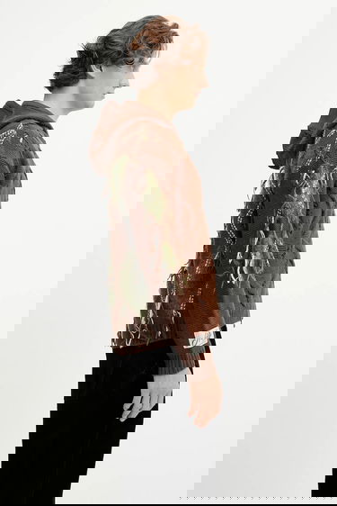 Pleteni pulover Andersson Bell Andersson Bell Argyle Fisherman Hooded Zip-Up Cardigan Rjava | atb1347u, 3