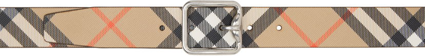 Pasovi Burberry Beige Reversible Check B Buckle Belt Bež | 8092046