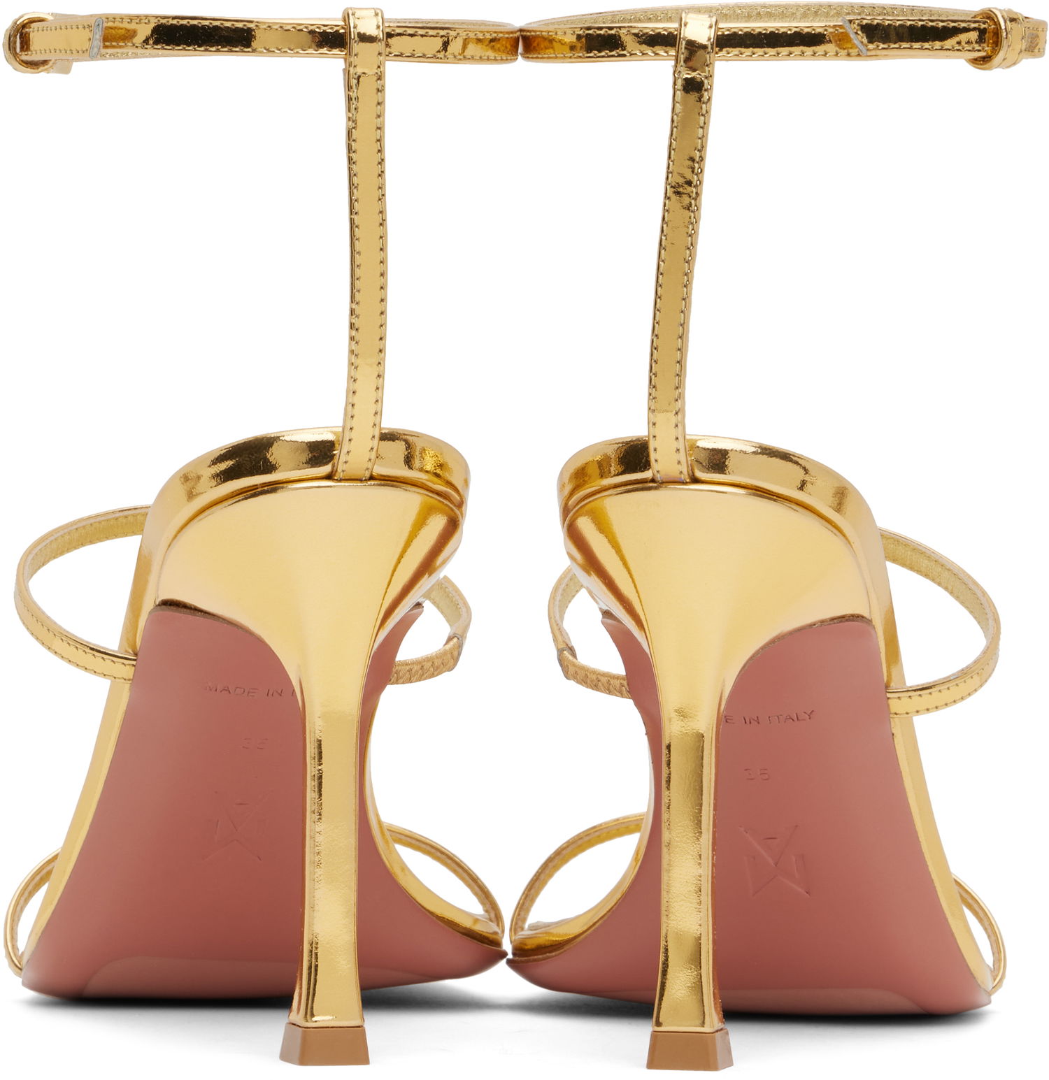 Modni dodatki Amina Muaddi Amina Muaddi Maya Heeled Sandals Kovinski | MAYA SANDAL MIRROR, 1